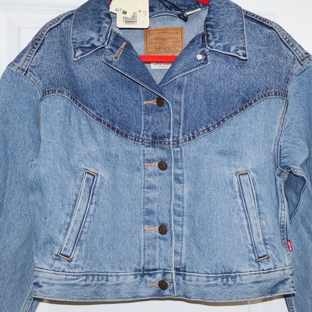 Levi’s Premium Shrunken 90s Western Denim Jacket Indigo NWT XS - Picture 7 of 11